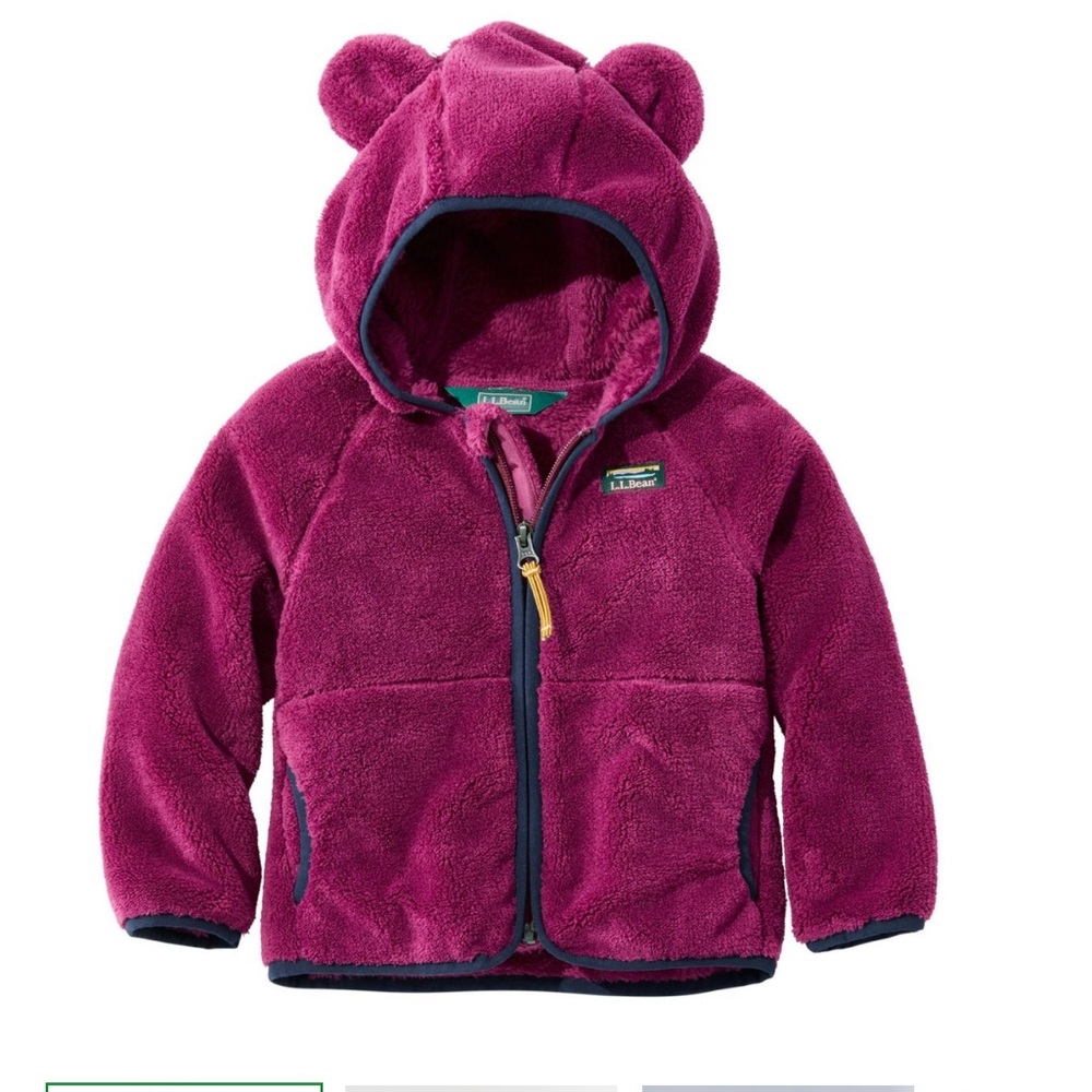 L.L.Bean Hi-Pile Fleece Jacket, size 2T, Rich Berry, VGUC